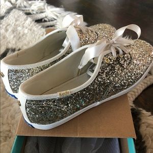 Kate Spade Gold Glitter Keds - New in Box!